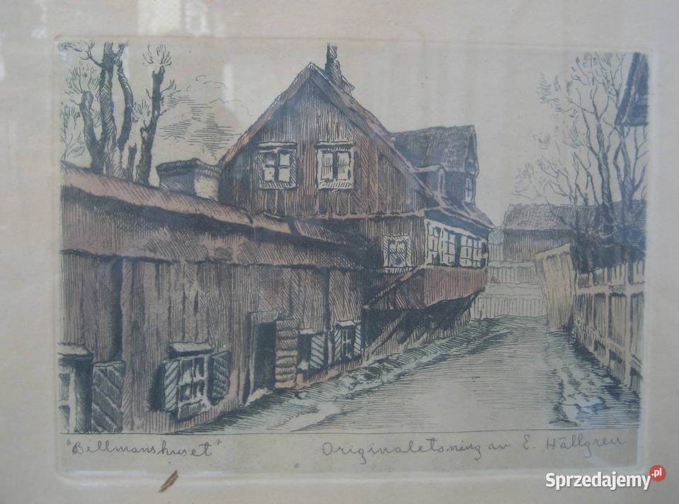 Litografia Ernst Hellgreen Bellmanshuset mazowieckie Warszawa