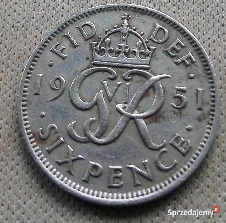 WIELKA BRYTANIASIX PENCE1951 r Legionowo