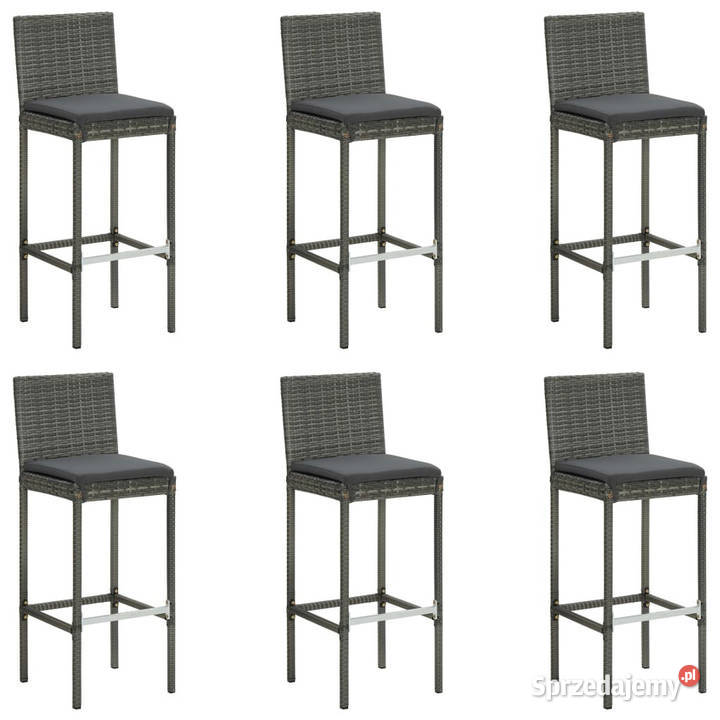 7cz zestaw mebli barowych z poduszkami rattan PE