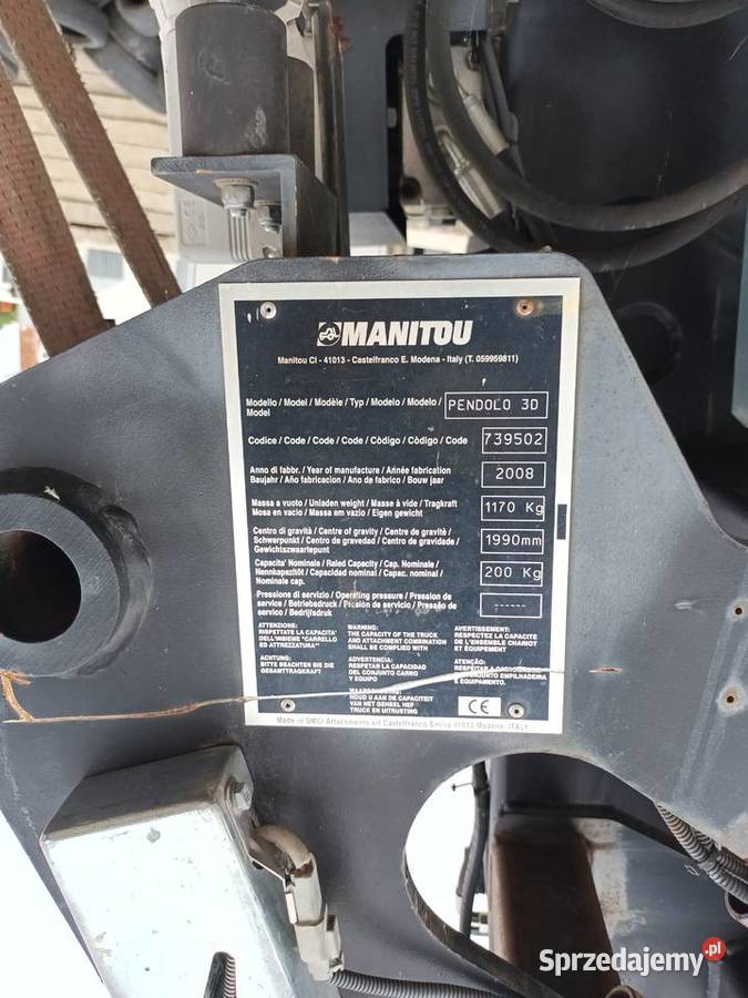 Wysięgnik do Manitou z koszem 3D Jasło