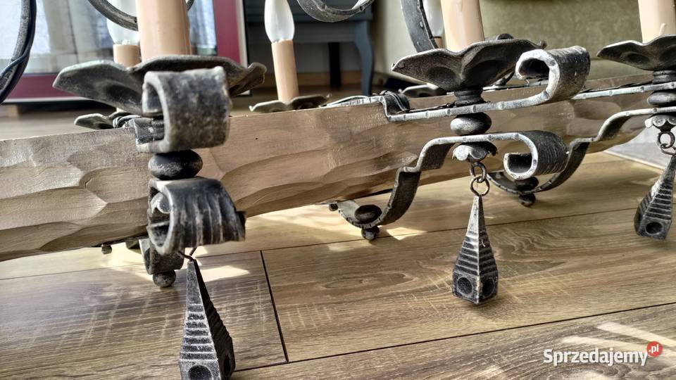 Lampa wisząca stylowa stara ręczna robota belka Kraków