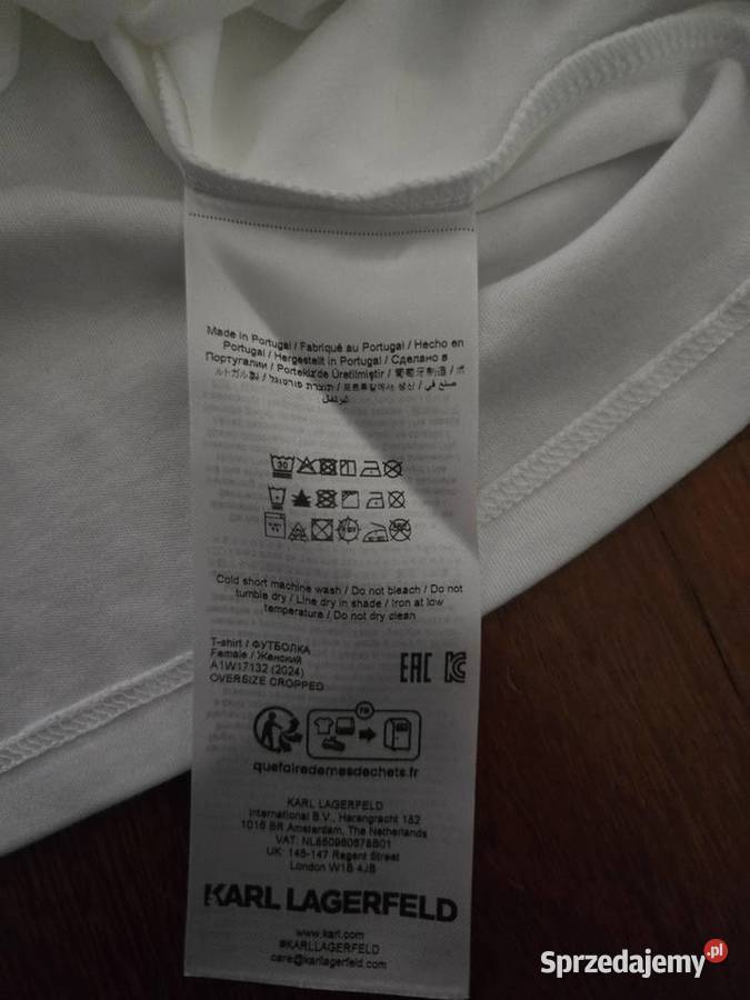 Biały Tshirt Karl Lagerfeld rozmiar XS biały Czaplinek