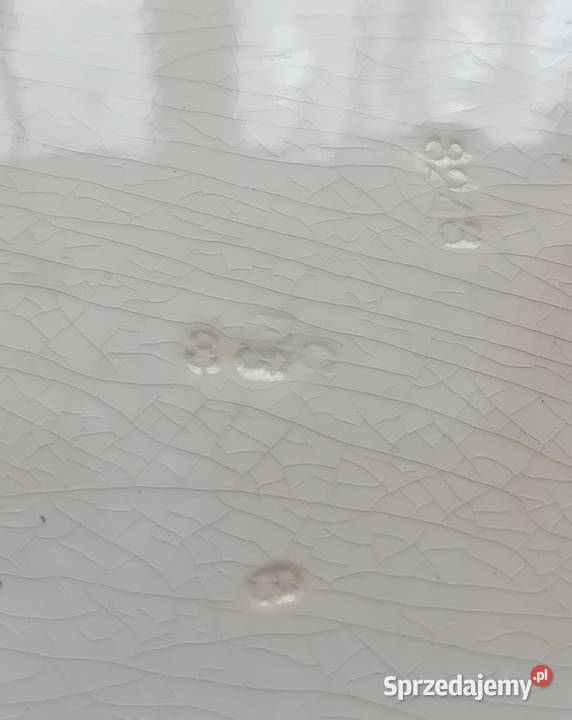 Prostokątna fajansowa taca art deco Spritzdekor Porcelana i szkło Koźminek