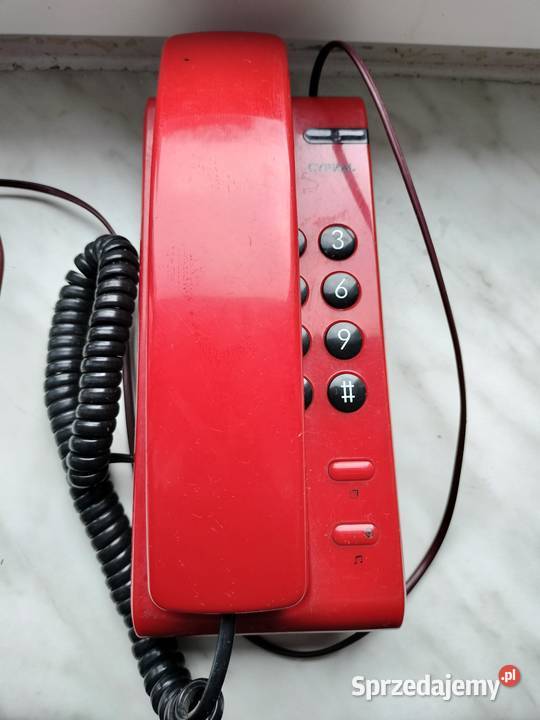 Aparat telefoniczny cyfral czerwony Choszczno