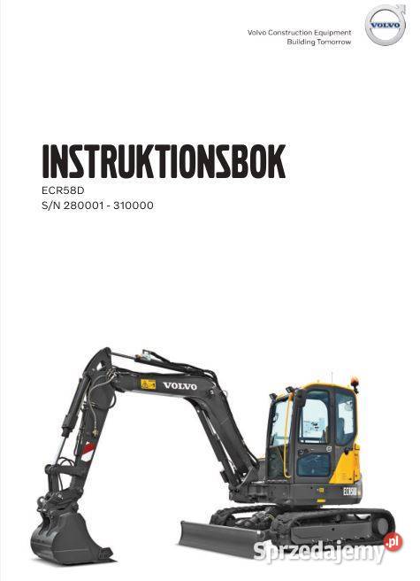 VOLVO ECR58D instrukcja obsługi Kielce sprzedam