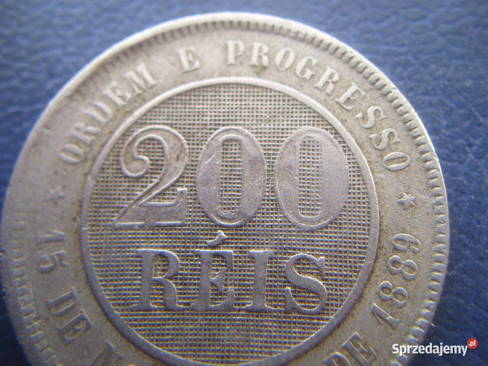 Stare monety 200 reis 1889 Brazylia Numizmatyka Lesko sprzedam