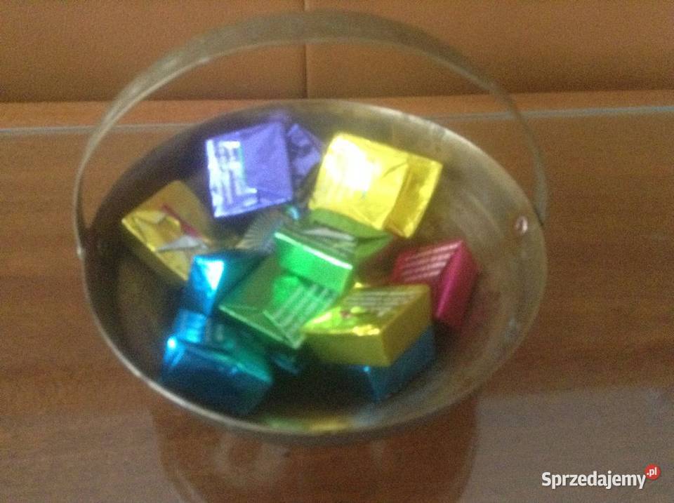 Stara cukiernica metalowa z ruchomym uchwytem Opole