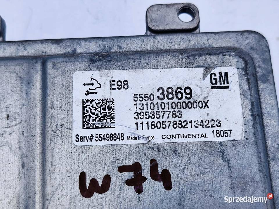 Opel Astra K STEROWNIK KOMPUTER SILNIKA 55503869 Komputery Przemęt