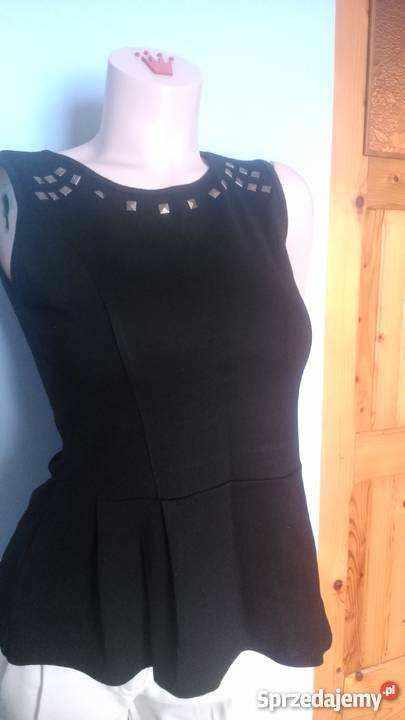 Bluzka z baskinką i ćwiekami MANGO rozmiar 38 Odzież damska małopolskie Mszana Dolna