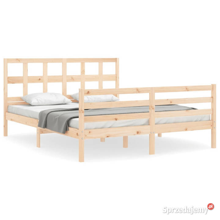 Rama łóżka z wezgłowiem lite drewno 160x200 Warszawa