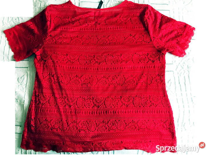 Damska bluzeczka koronkowa czerwona r 46 Zbąszynek sprzedam