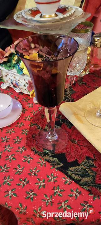 Duże kielichy szkło kryształowe kanelowane Porcelana i szkło Wrocław sprzedam