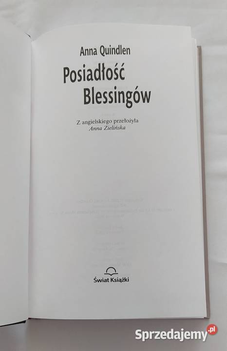POSIADŁOŚĆ BLESSINGÓW Anna Quindlen sprzedam