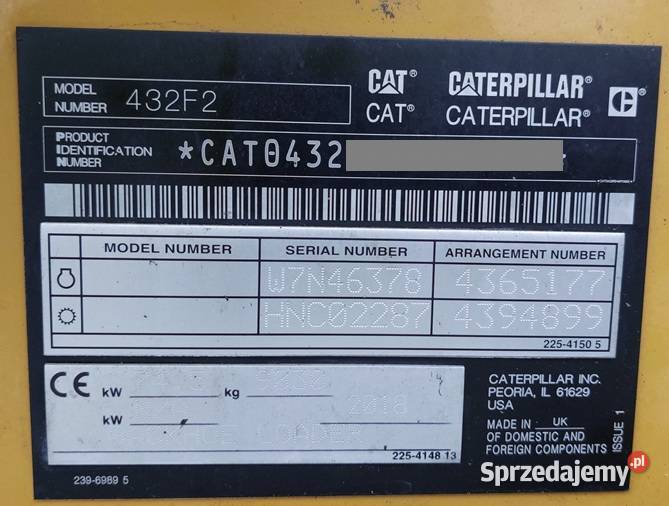 KOPARKOŁADOWARKA MARKI CATERPILLAR 432F2 Koparko ładowarki Tuliszków sprzedam