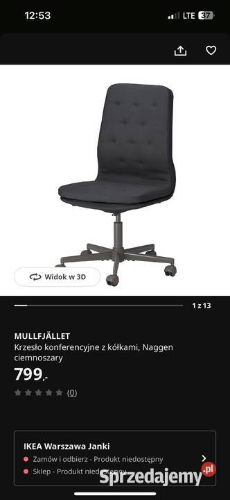 Nowe krzesło biurowe Ikea Mullfjallet kolor Żabia Wola