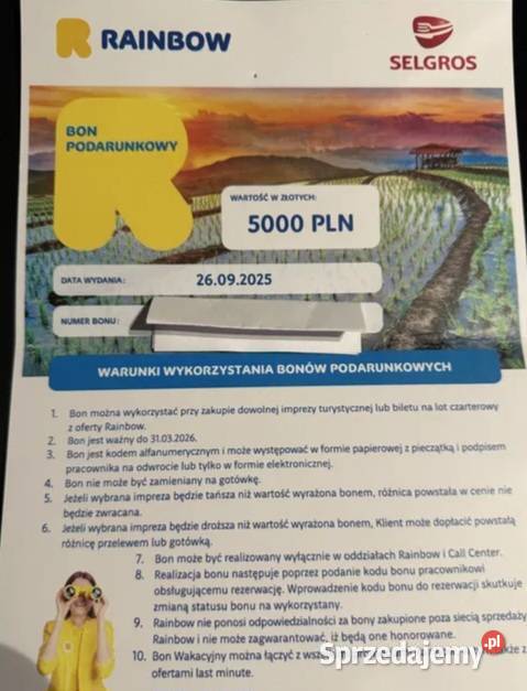 Bon Voucher Rainbow mazowieckie Warszawa