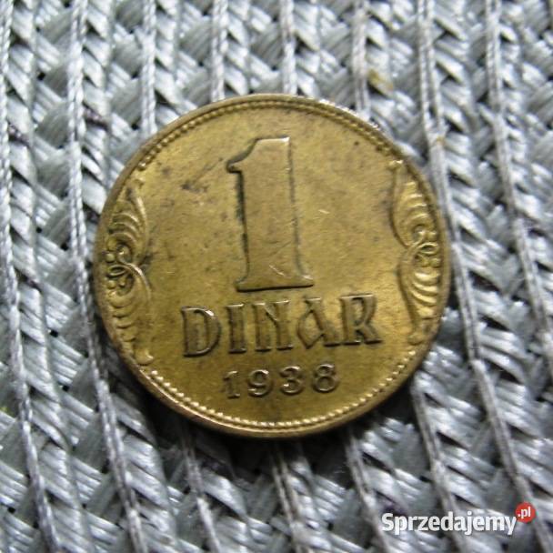 Jugosławia 1 Dinar 1938r Numizmatyka Kalisz