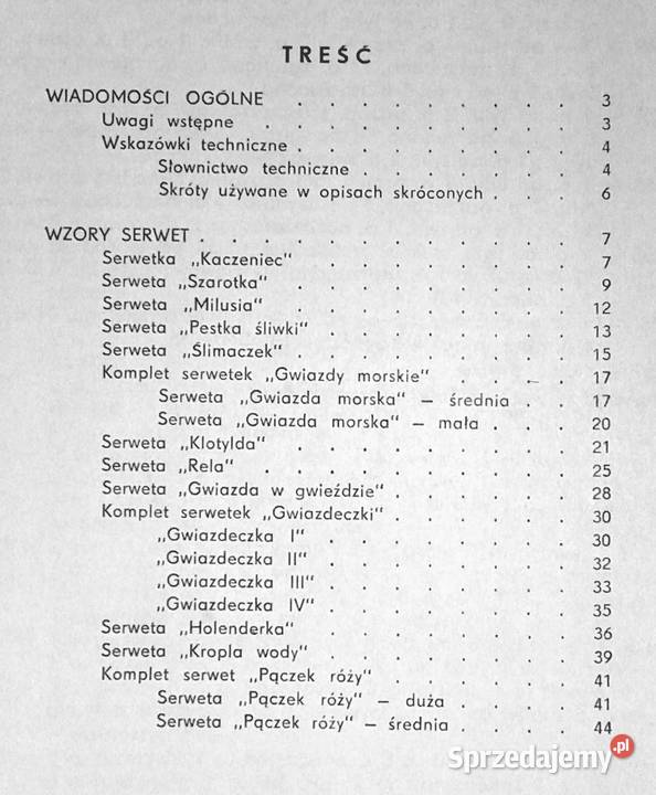 Wzory serwet na drutach Maria Strzykowska