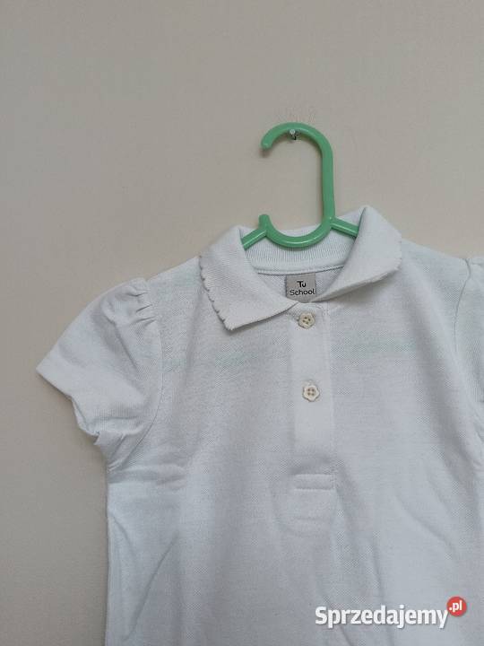 Koszulka polo szkolna dziewczęca Tu School biała pomorskie