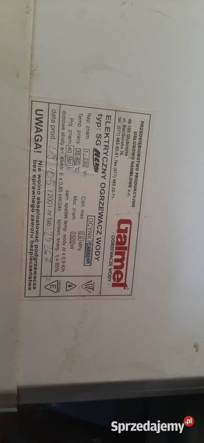 Elektryczny Ogrzewacz Wody Galamet 60L Kraśnik