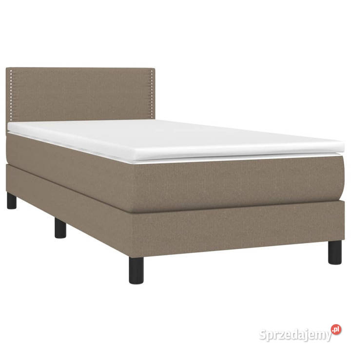 Łóżko kontynentalne z materacem taupe tkanina 88cm