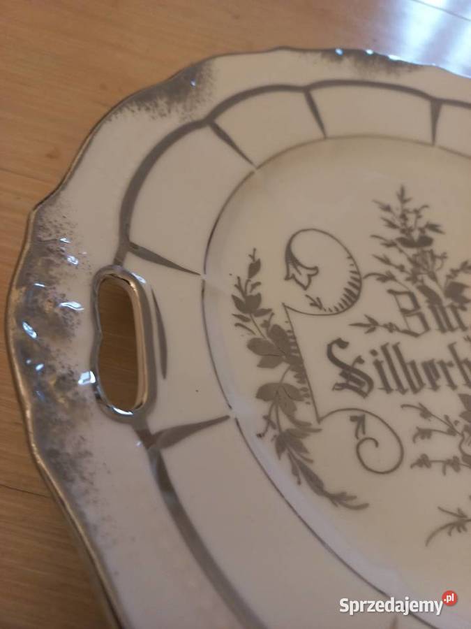 zabytkowy piękny talerzyk bur silberhochzeit Porcelana i szkło Piastów