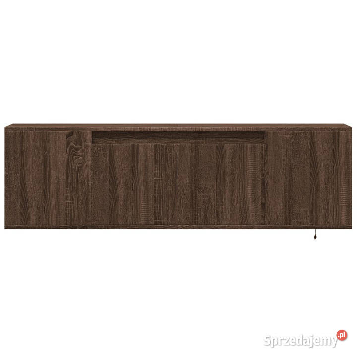 Ścienna szafka TV z LED brązowy dąb 135x31x395 Warszawa