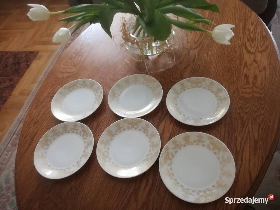 Rosenthal Piękne biało złote talerzyki vintage biały