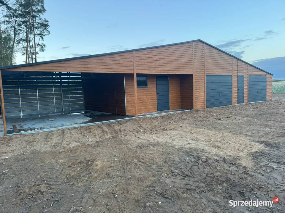 Garaż blaszany 8x6 szary ral 9006 producent wielkopolskie