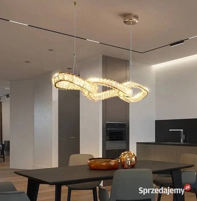 Żyrandol kryształowy nowoczesny podłużna lampa Warszawa