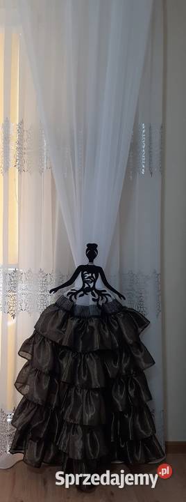 Firany zasłony złoto czarne falbany Mława