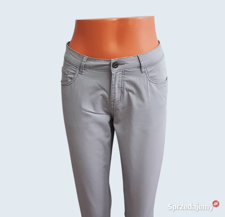 Damskie szare bawełniane spodnie rurki Blue Chrzanów