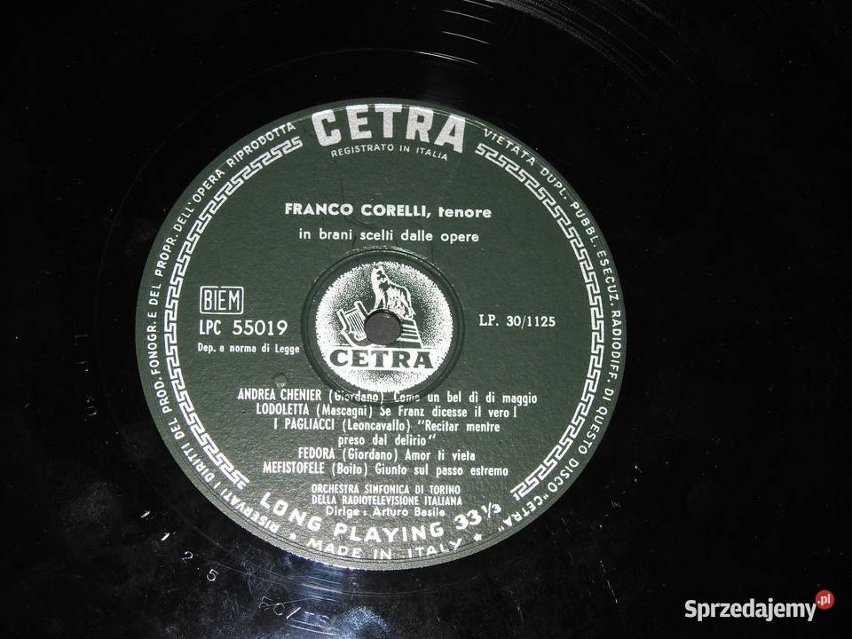 Franco CORELLI Recital Włochy Cetra LPC 55019 płyta winylowa Przemyśl