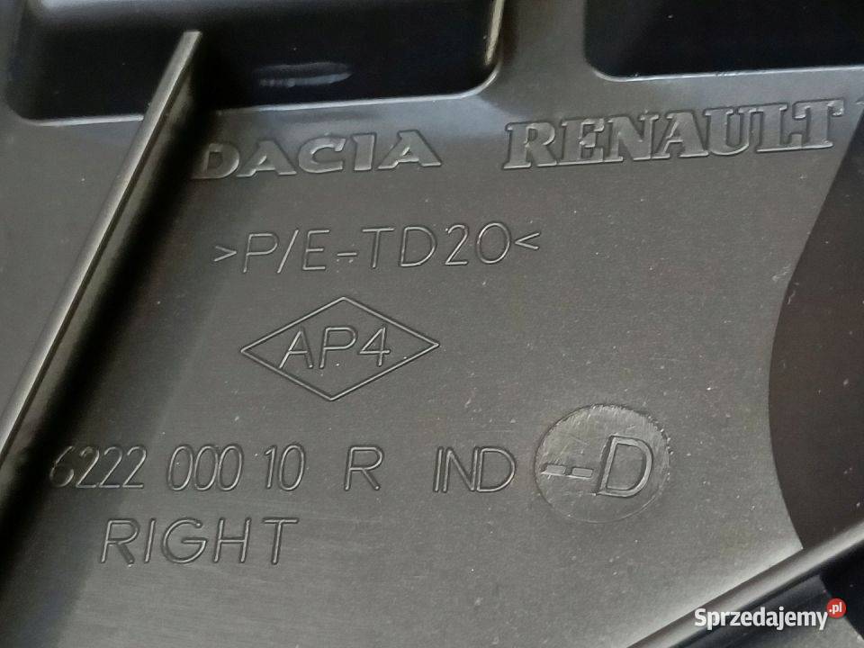 DACIA DUSTER ŚLIZG ZDERZAKA PRAWY TYŁ 622200010R osobowe Pozostałe