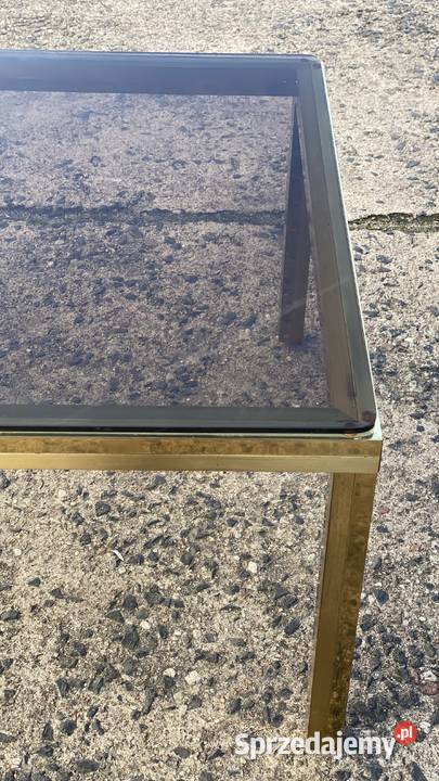 Złoty mosiężny stolik kawowy ława z dymionym