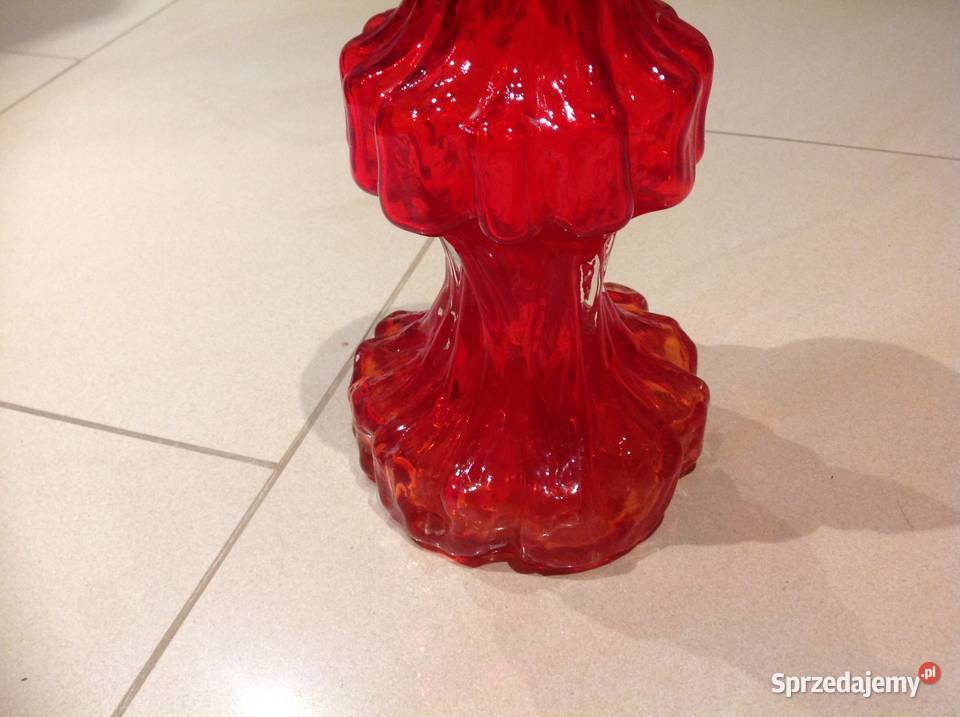 Czerwony Wazon INGRID GLASS Szkło Kryształowe Nowa Sól