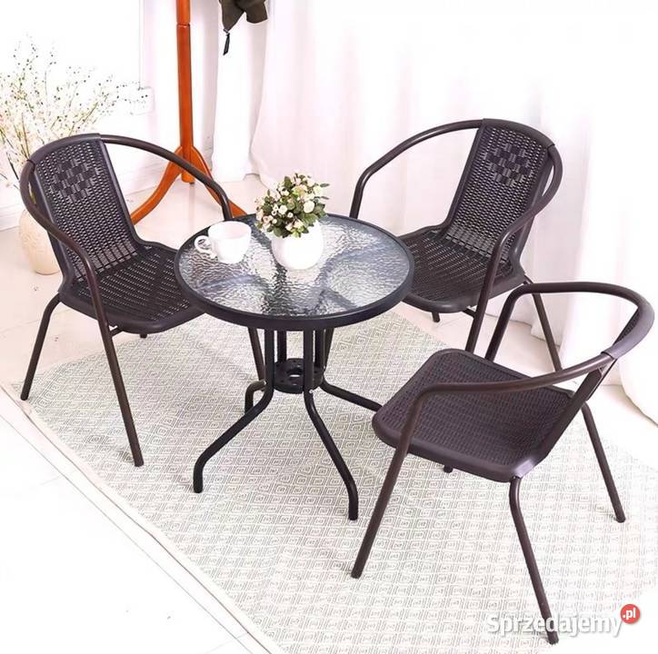 Stolik szklany kawowy okrągły na Balkon Taras Tomaszów Mazowiecki