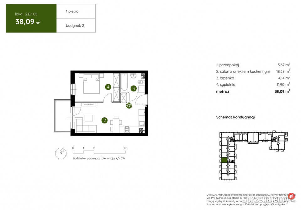 Mieszkanie 3809m2 2 pokoje Kraków 38.09m2 sprzedam