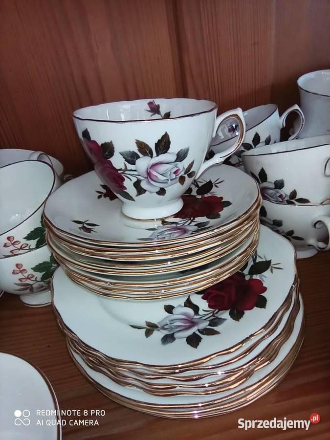 filiżanka z talerzykiem deserowym Colclough Made pomorskie Gdańsk