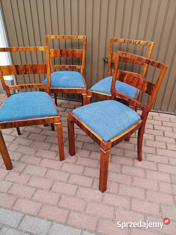 Krzesła ARTDECO Orzech Stare Antyk Komplet 4