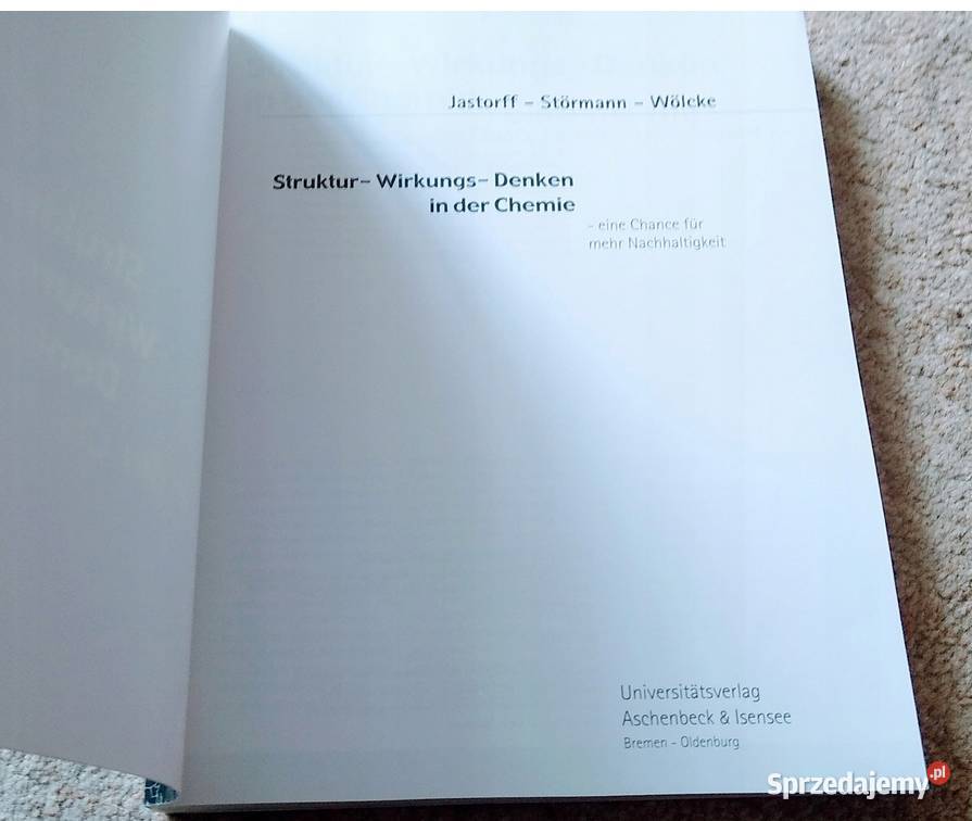 Struktur Wirkungs Denken in der Chemie Jastroff Rok wydania 2003 Gdańsk