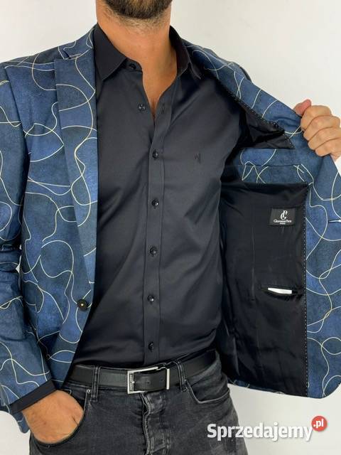 GIOVANNI PERA Marynarka męska D632 granatowa wielkopolskie