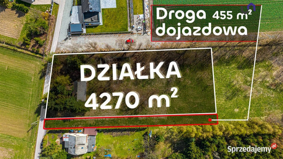 Grunt Kaniów Sosnowicka 4270m2 Sprzedaż