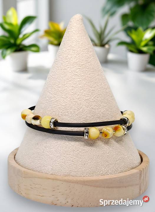 Bransoletka BURSZTYN bałtycki mleczny kredowy mazowieckie Warszawa sprzedam