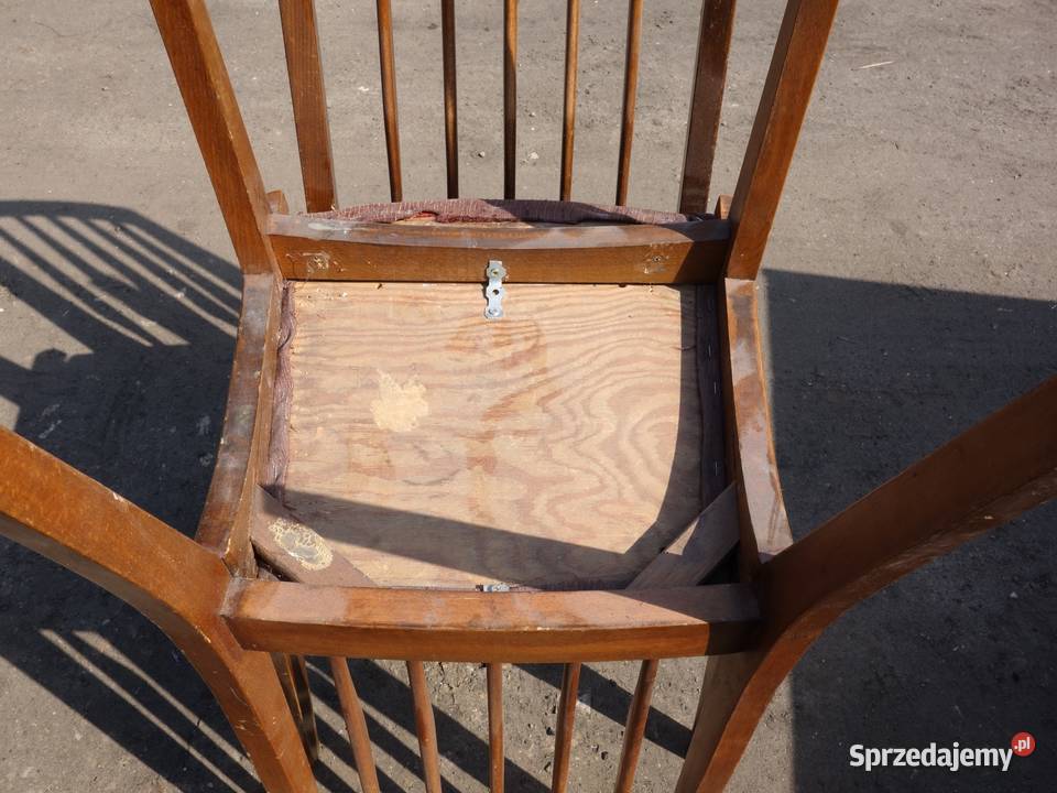 Krzesła Hałas typ 200157 komplet 4 sztuki PRL śląskie Tarnowskie Góry