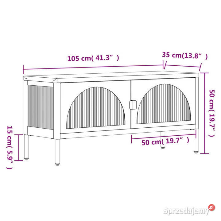 Szafka pod telewizor czarna 105x35x50 szkło i mazowieckie