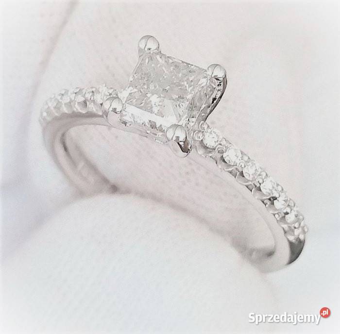 Pierścionek z diamentami 116 ct białe złoto pr Pruszków