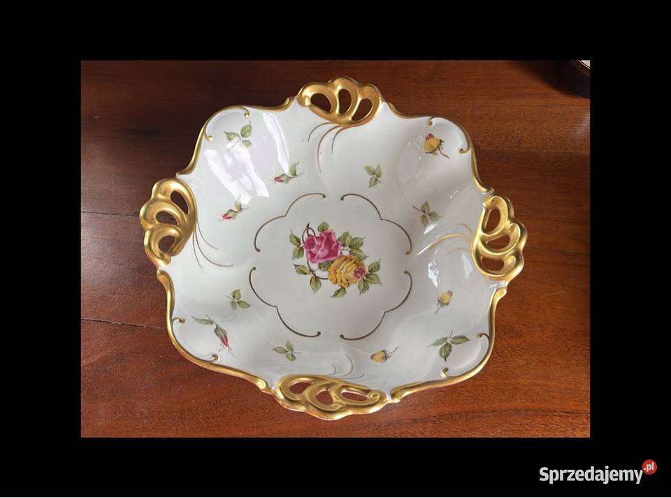 Patera z różami Ilmenau Made in Germany Na 4 Porcelana i szkło Gdańsk sprzedam