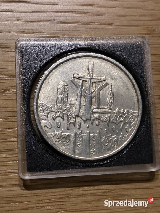 Moneta 100000 Solidarność 1990 typ B Ag rzadka Puławy