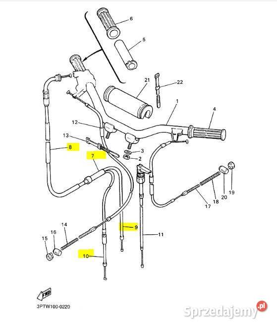 Yamaha PW50 linki do gazu Elementy nadwozia Bydgoszcz